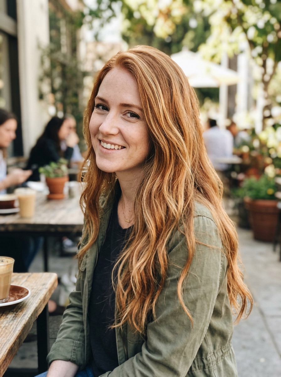Copper Red With Golden Blonde Highlights