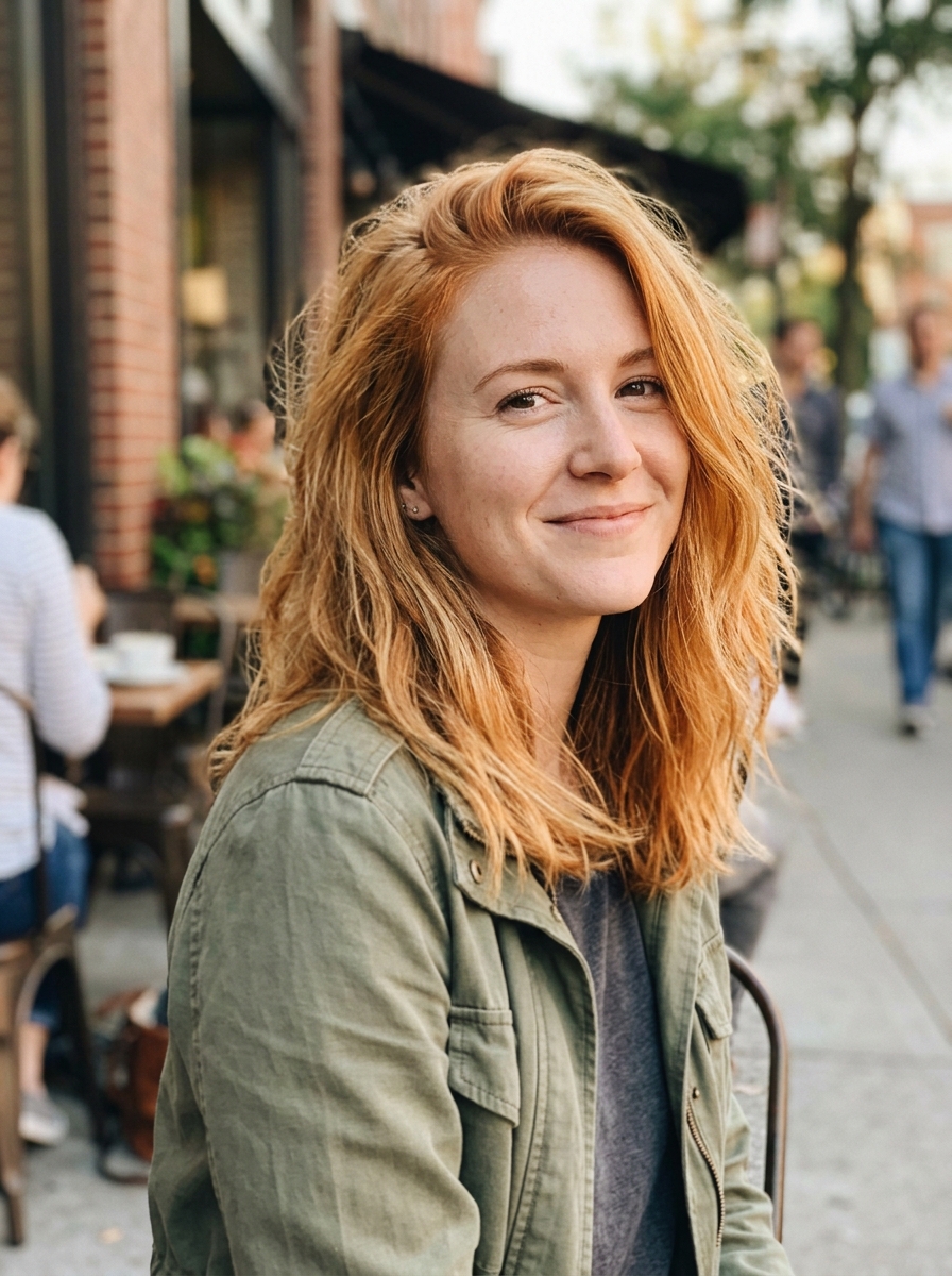 Ginger Hair With Honey Highlights