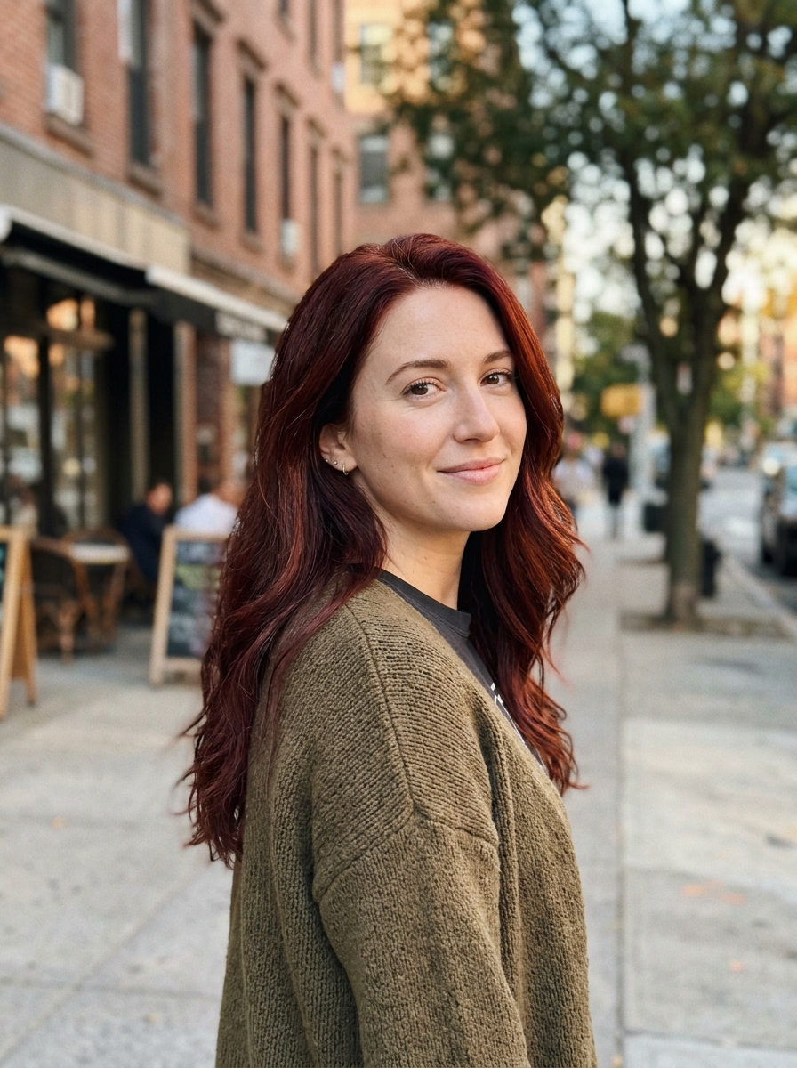 Deep Red With Subtle Auburn Highlights