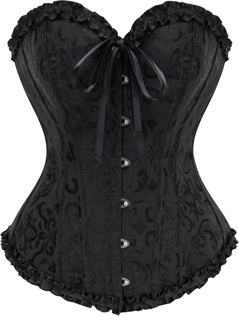 Black Overbust Corset Bustier Top