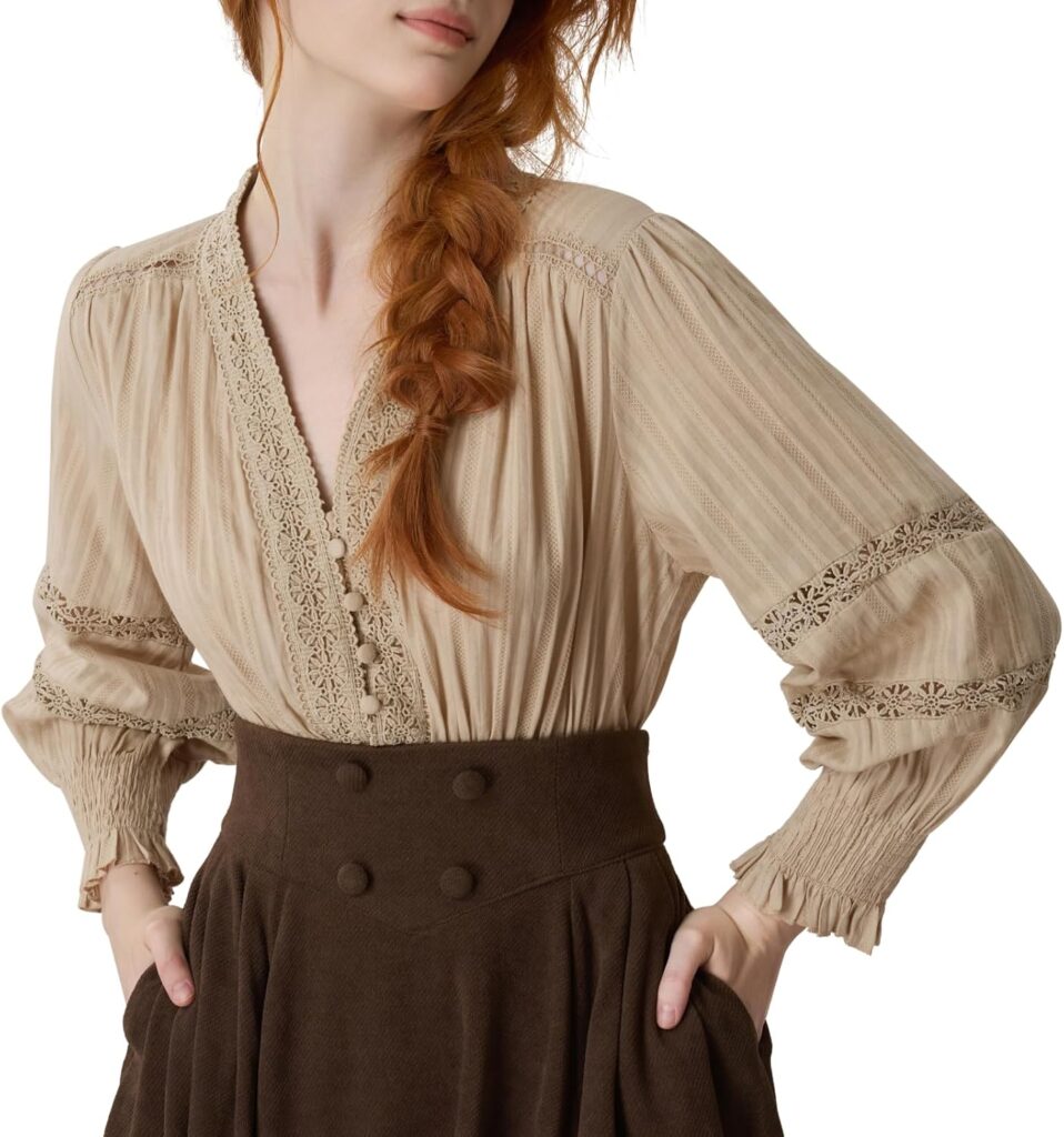 V-Neck Renaissance Peasant Blouse