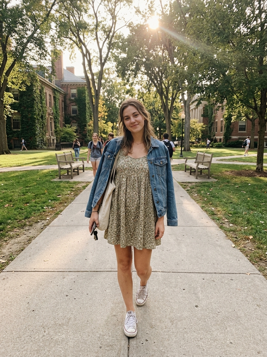 Babydoll Dress + Sneakers