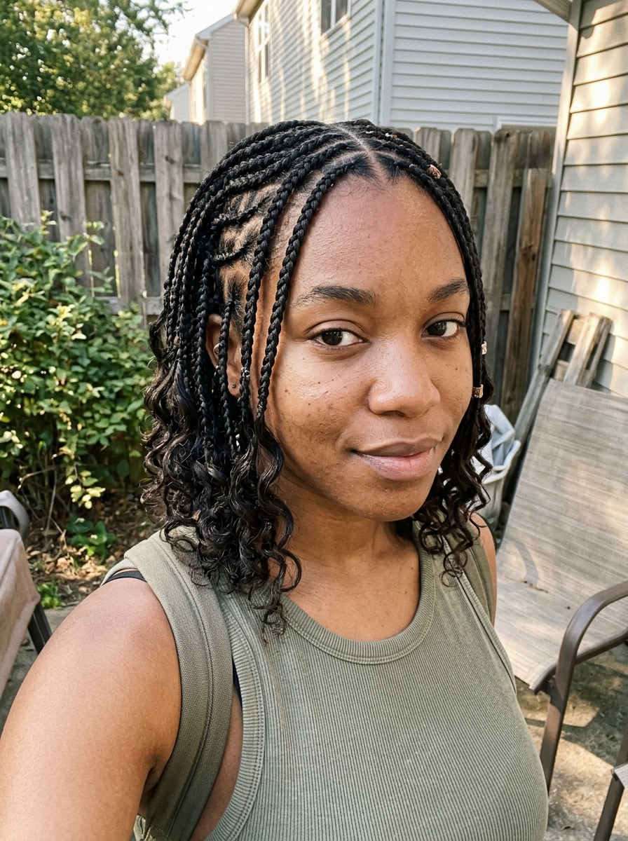 Fulani Braids with Loose Beach Waves