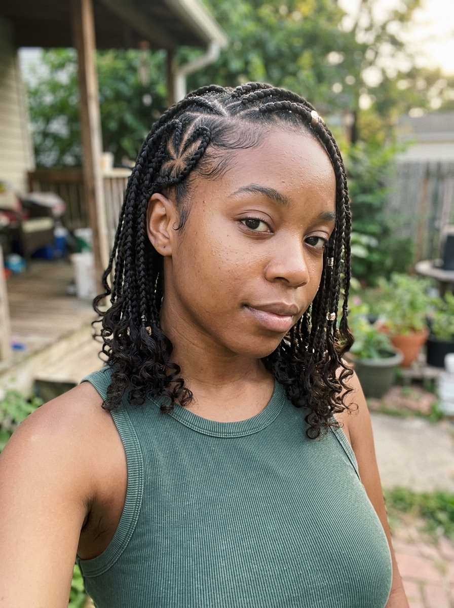 Fulani Braids with Heart Parts