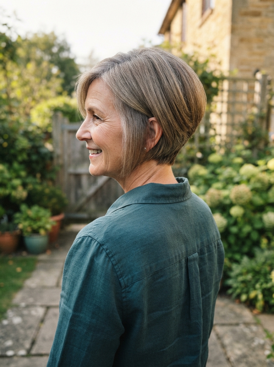 Stacked bob for thin hair over 50
