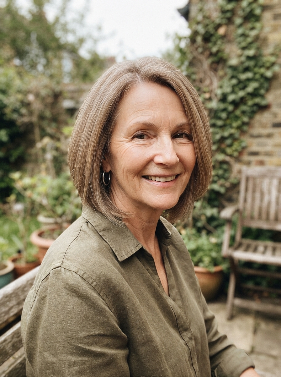 A-line bob for thin hair over 50