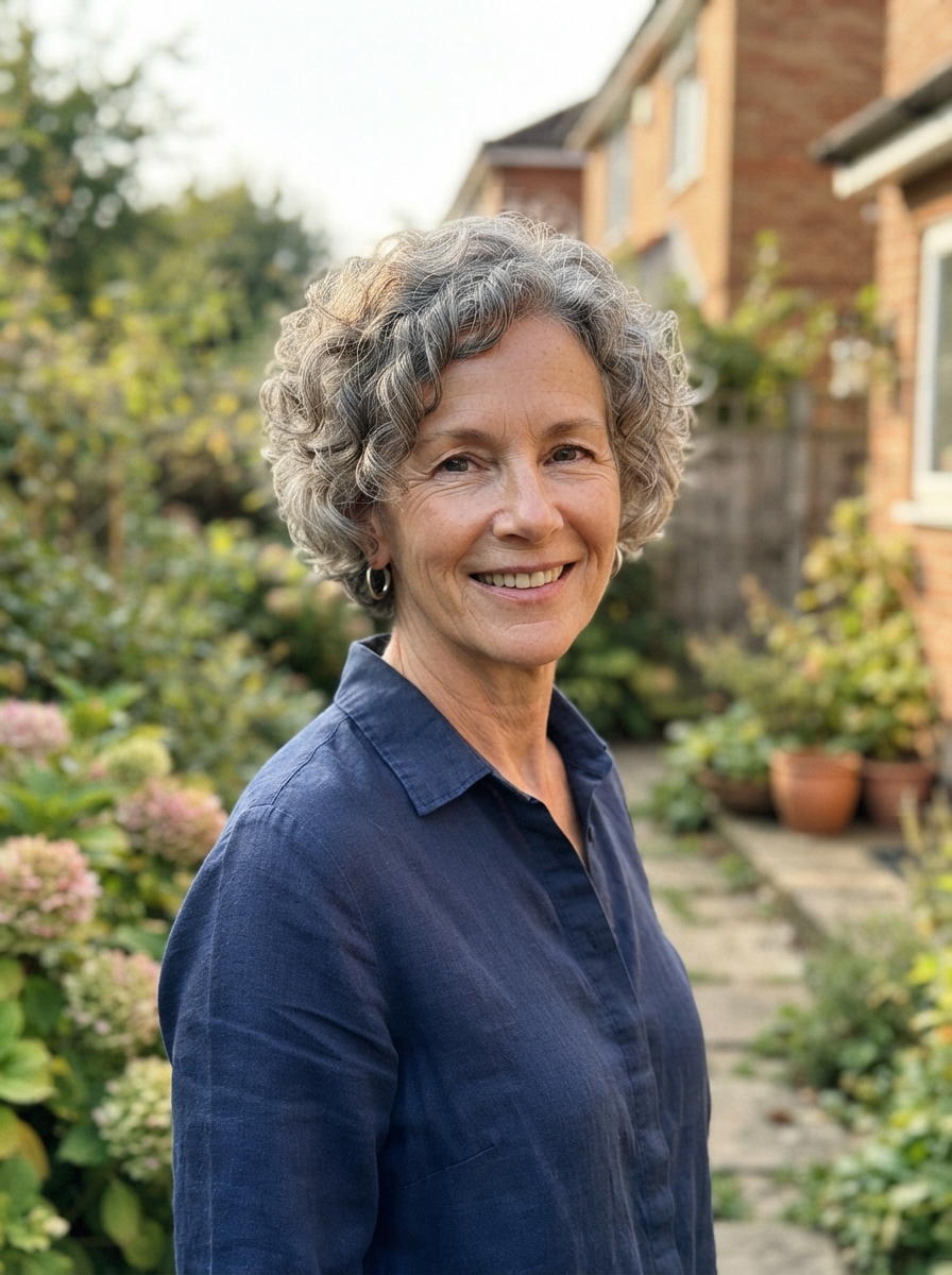 Short curly cut for thin hair over 50