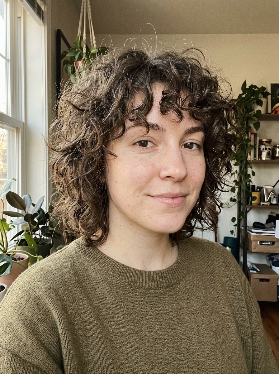 Curly Short Shag With Face-Framing Layers