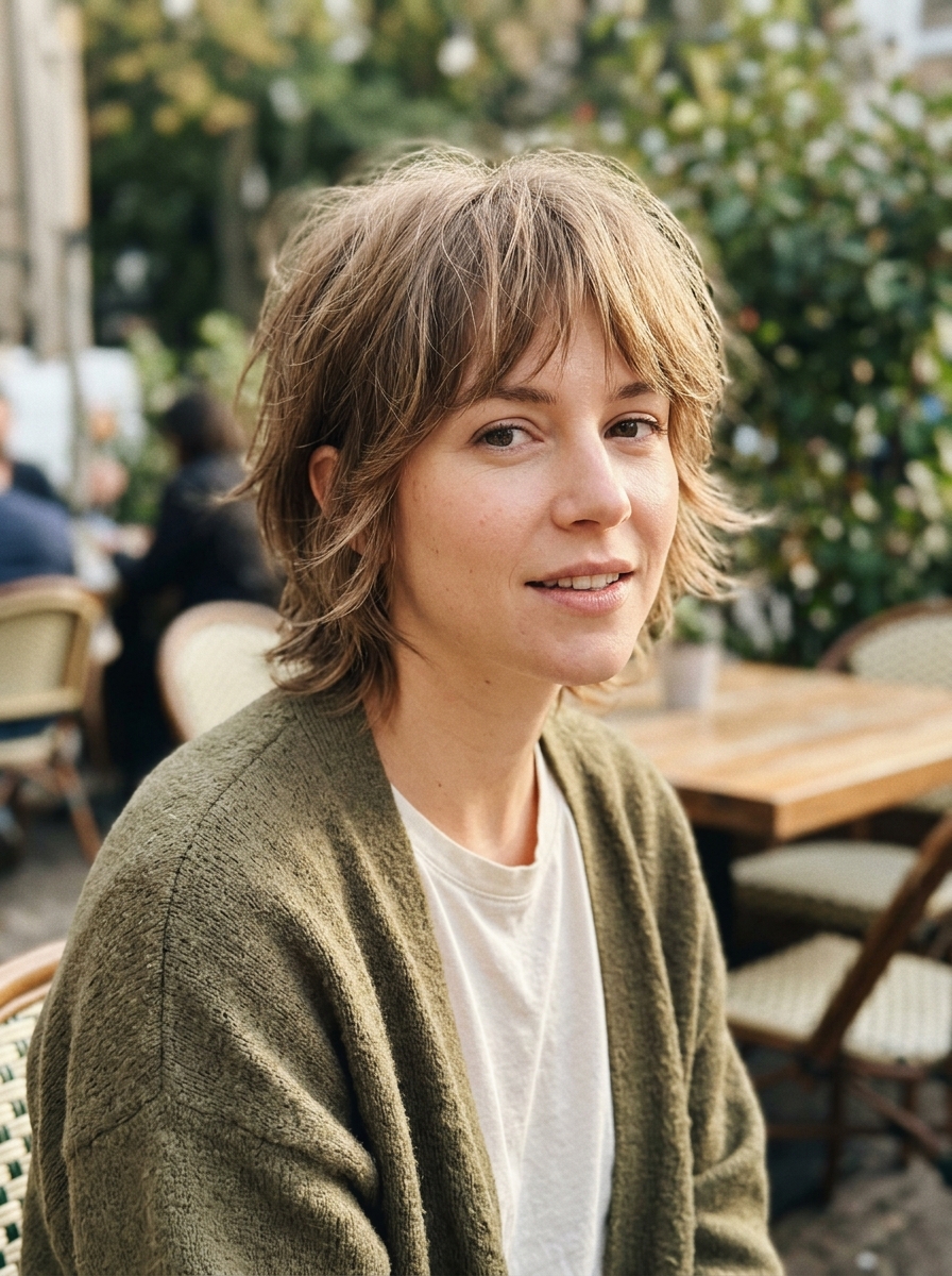 Feathered Short Shag for Fine Hair