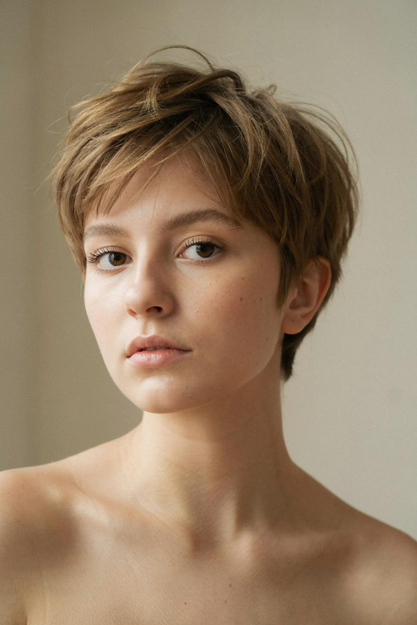 Textured pixie cut on fine, thin hair