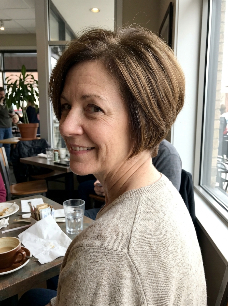 Short Stacked Bob for thin fine hair over 50