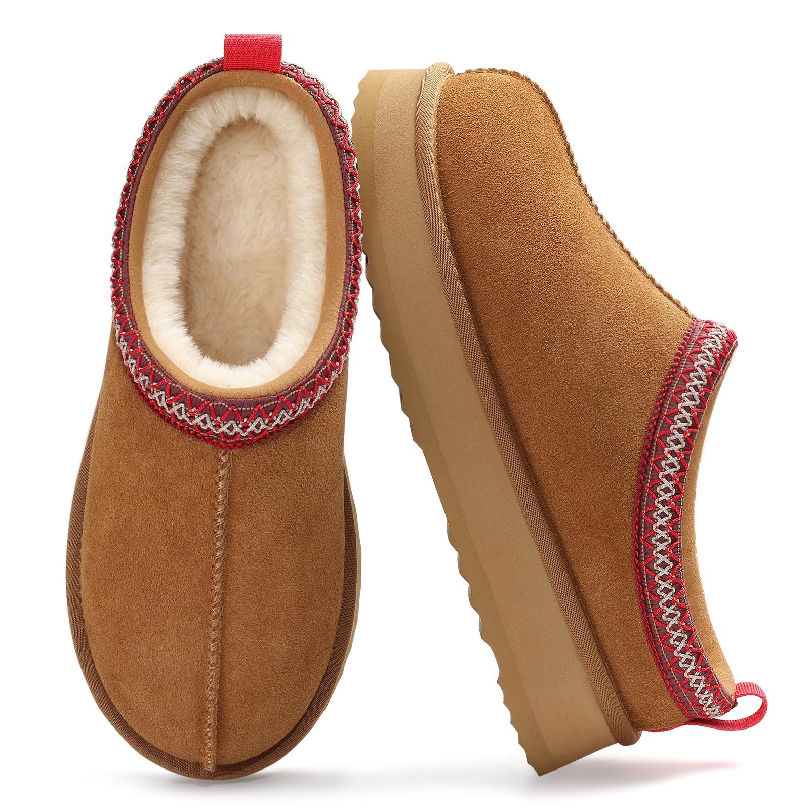 KIDMI Genuine Suede Platform Slippers