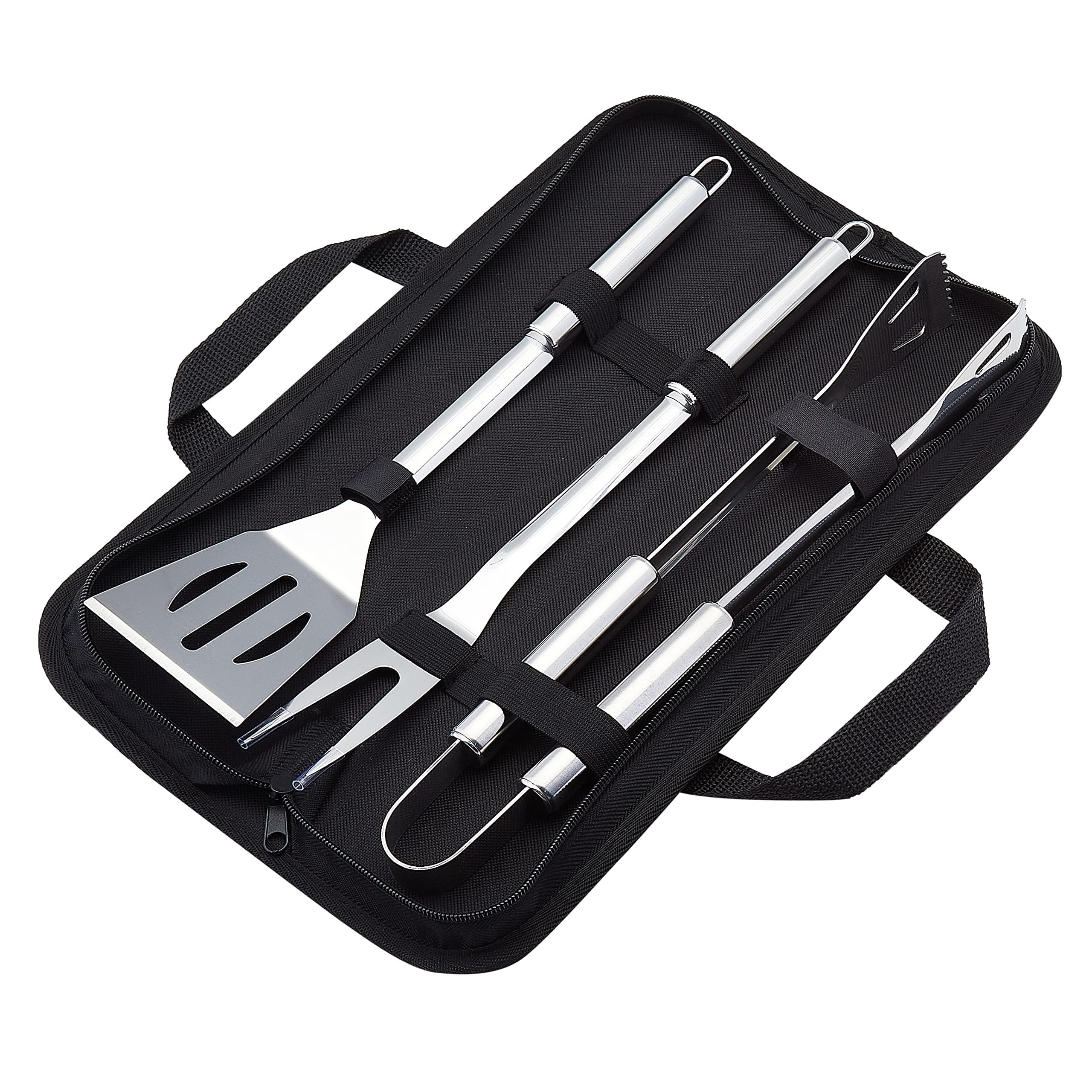 Amazon Basics 4-Piece Stainless Steel Grill Set