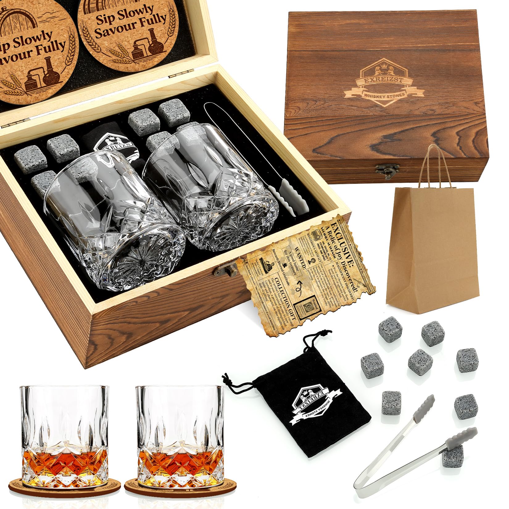 Whiskey Stones Gift Set for Men