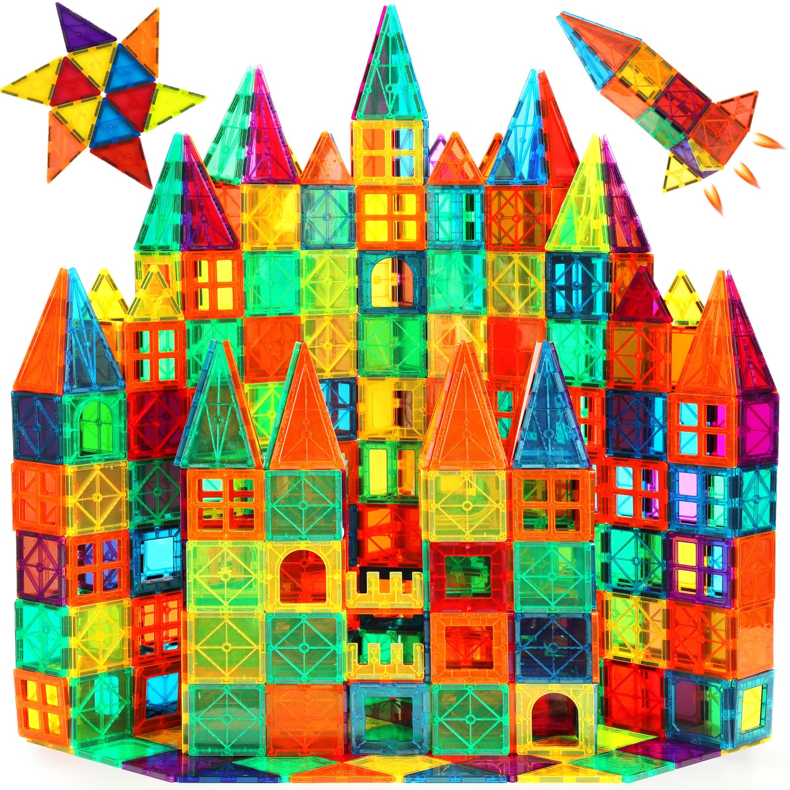 FNJO Magnetic Tiles, 110 Pieces