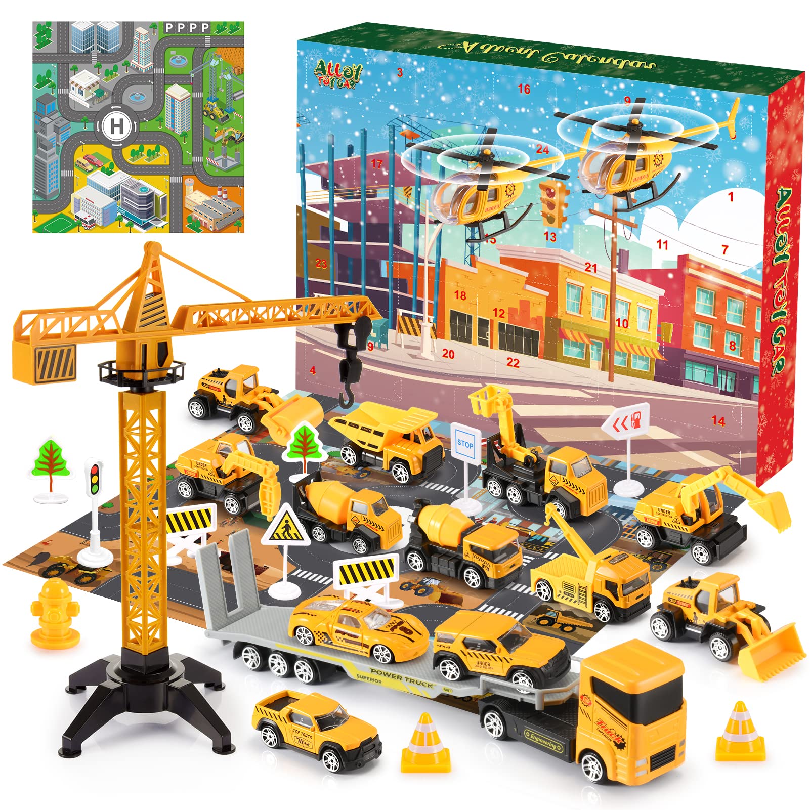Cardfun Alloy Construction Vehicle Toy Advent Calendar