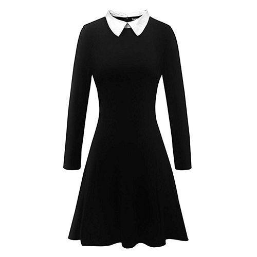 Peter Pan Collar Flare Dress for a Wednesday Addams costume