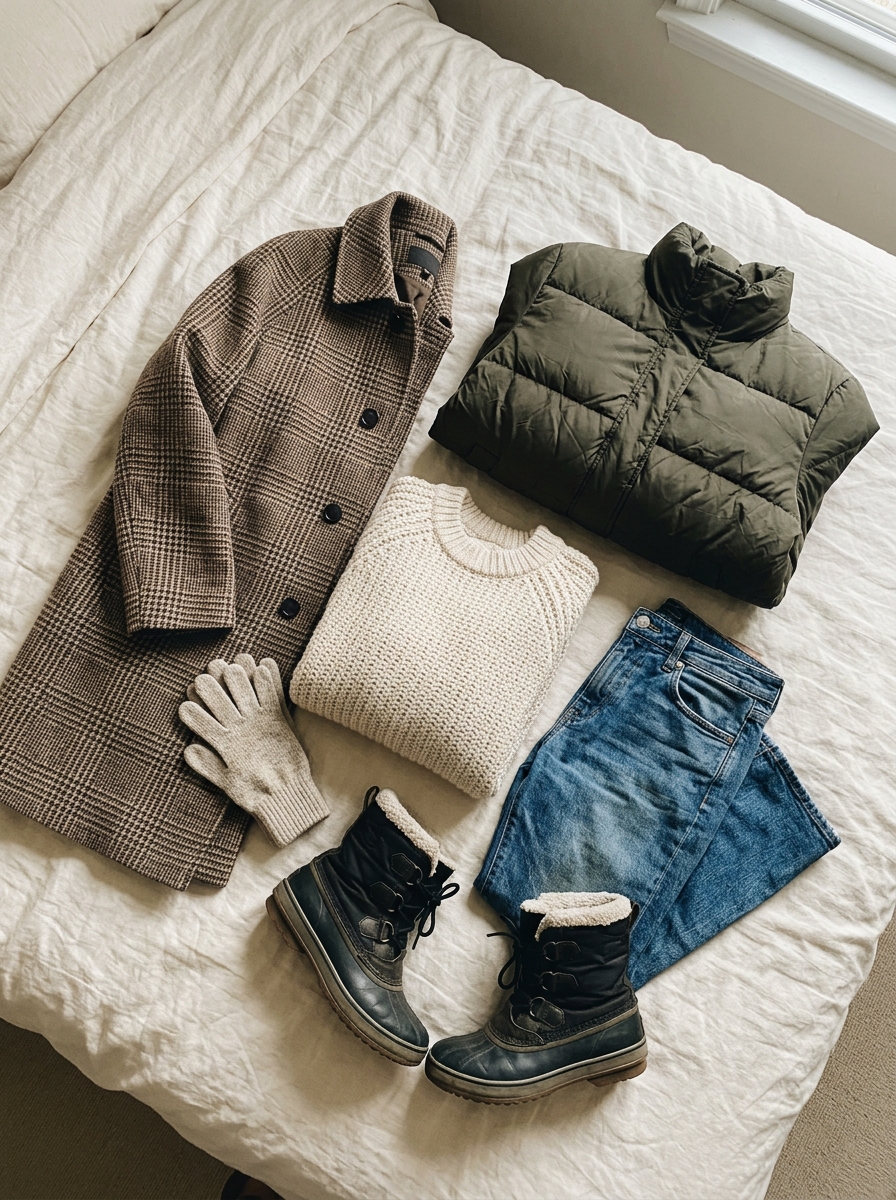 Winter capsule outfit grid look 3 - Cozy Weekend Layers