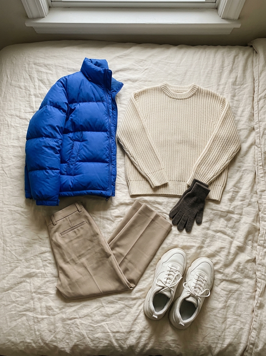 Winter capsule outfit grid look 6 - Color Pop Winter Moment