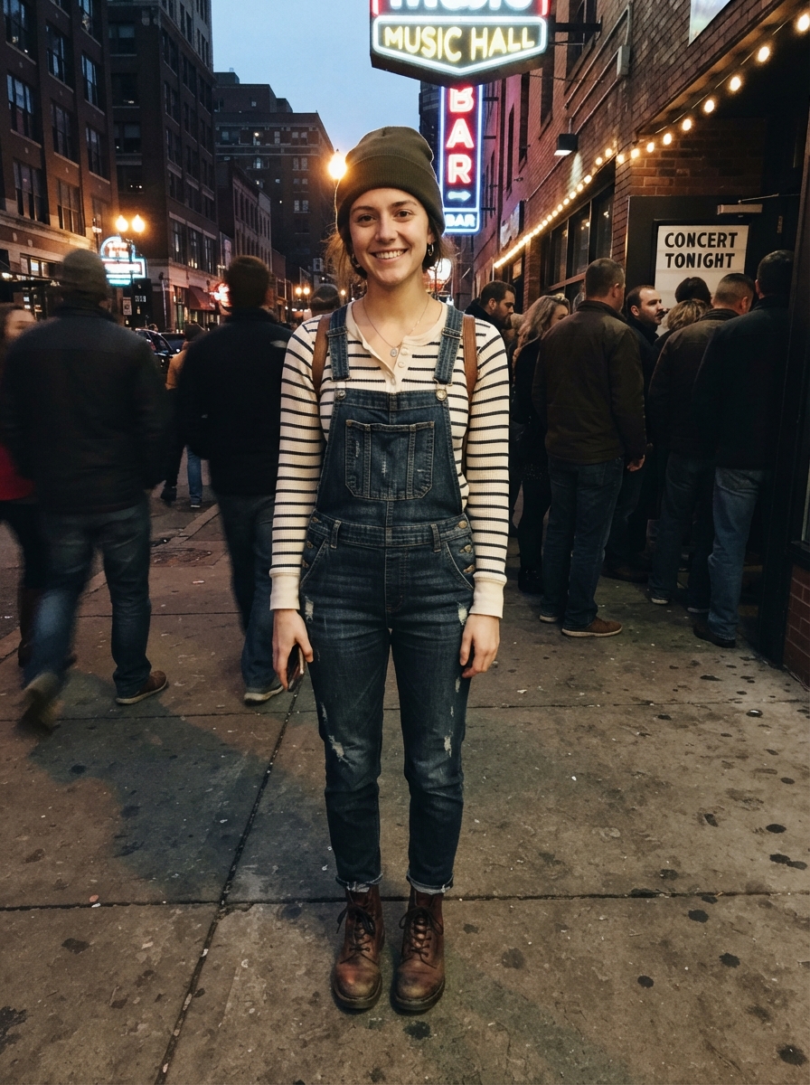 Thermal Top with Overalls winter concert outfit