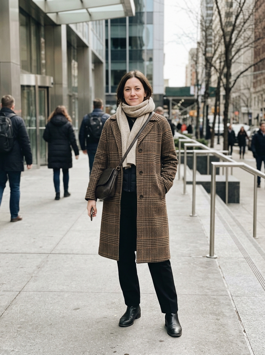 7-day winter outfit plan day 2 Tuesday - Office-Smart Winter Edit