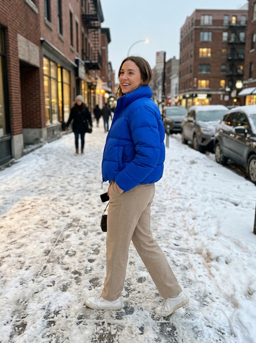 7-day winter outfit plan day 5 Friday - Color Pop Winter Moment