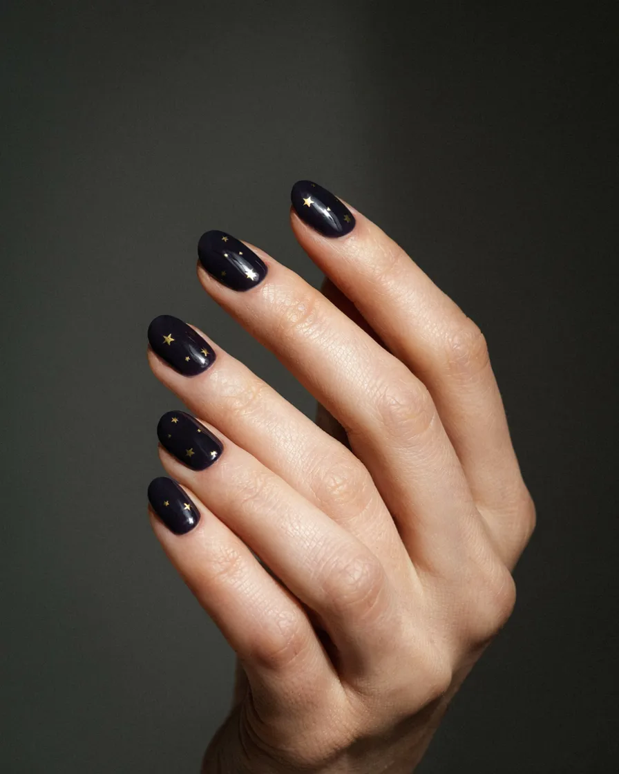 Gold Star Scatter - witchy nail idea
