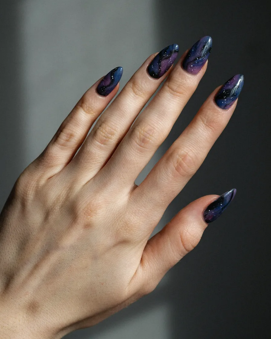 Galaxy Nails - witchy nail idea
