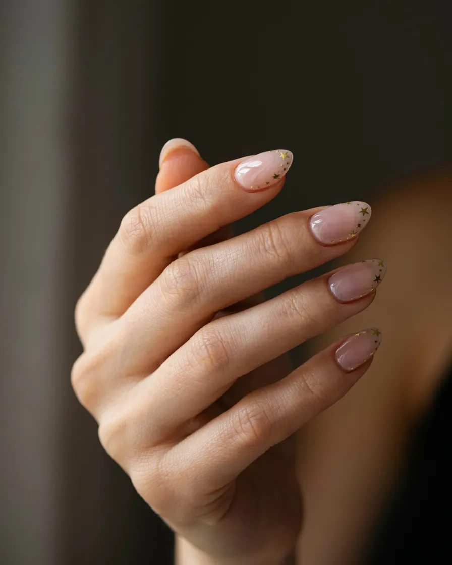 Star French Tips - witchy nail idea