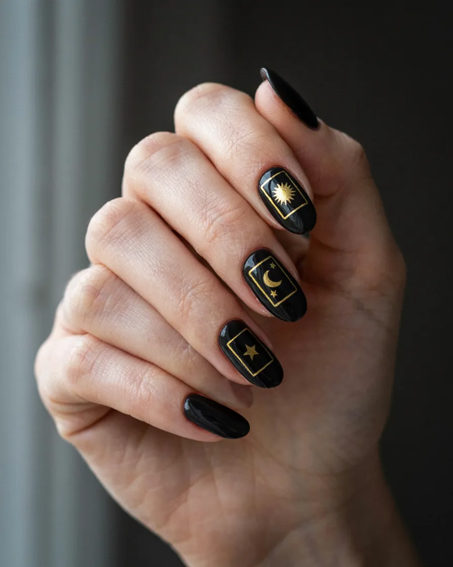 Tarot Card Nails - witchy nail idea