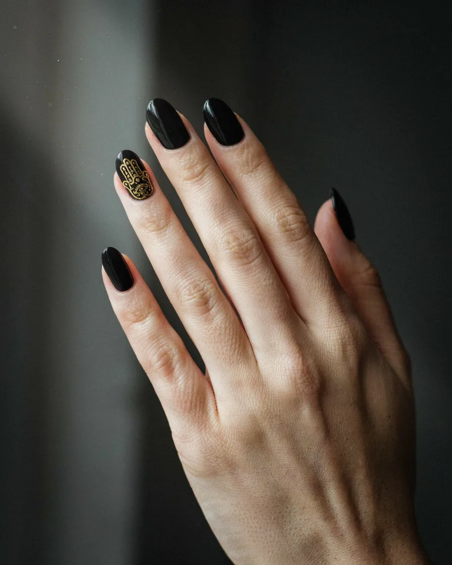 Celestial Hand (Hamsa) - witchy nail idea