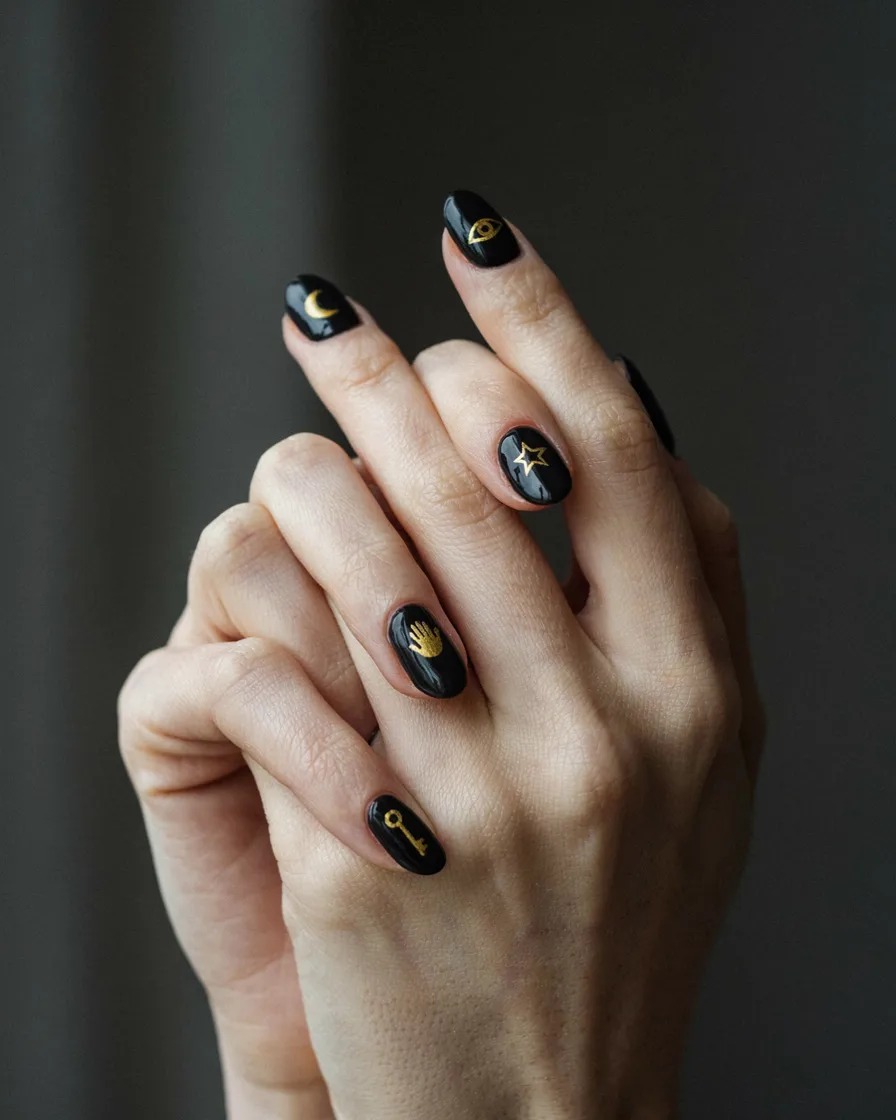 Mystical Symbols Mix - witchy nail idea