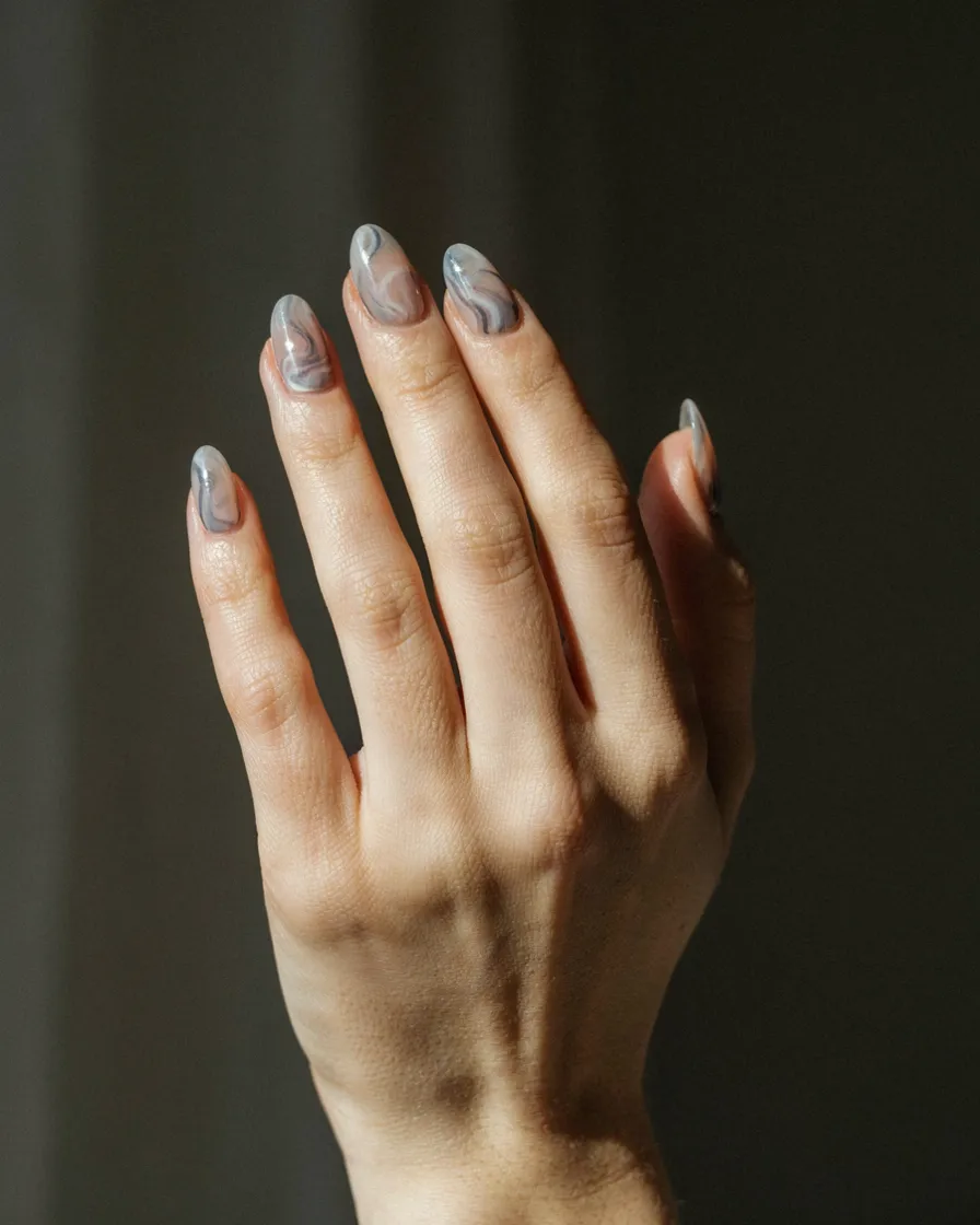 Smoky Crystal Ball - witchy nail idea