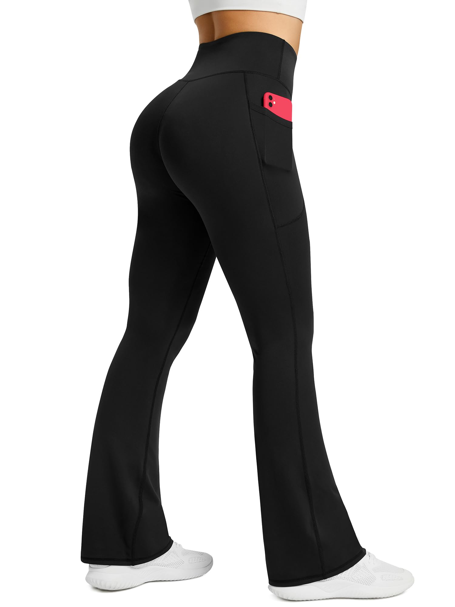 High-Waisted Flare Yoga Pants With Pockets