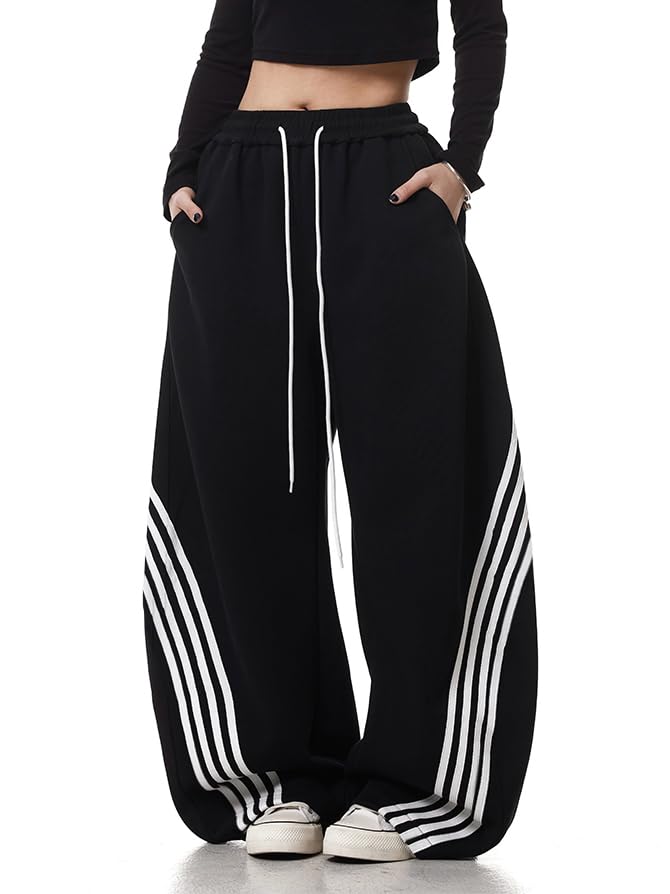 Y2K Striped Barrel Sweatpants